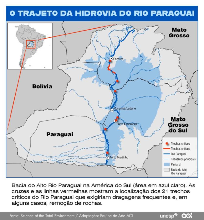 Impactos ambientais de hidrovia no rio Paraguai preocupam pesquisadores que atuam no pantanal